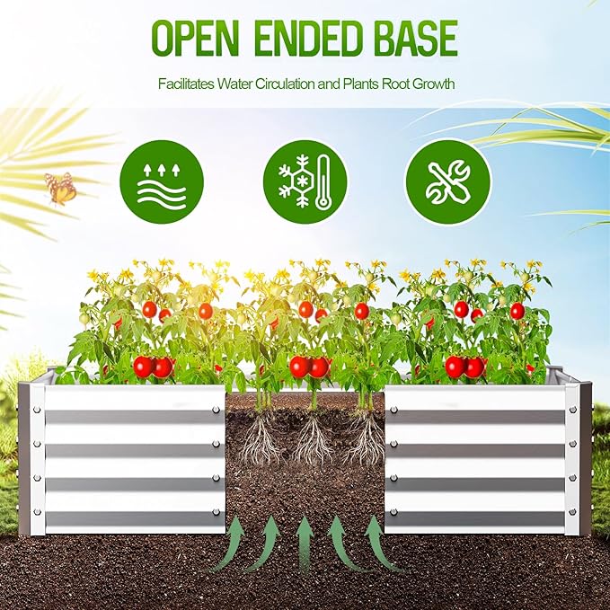 Highpro Galvanized Raised Garden Bed Kit, 4×2×1ft Planter Box - Image 2