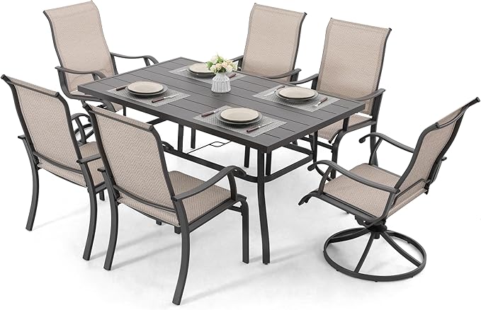 NUU GARDEN 7-Piece Outdoor Dining Table Set, All Weather Table by NUUGARDENCORPORATION