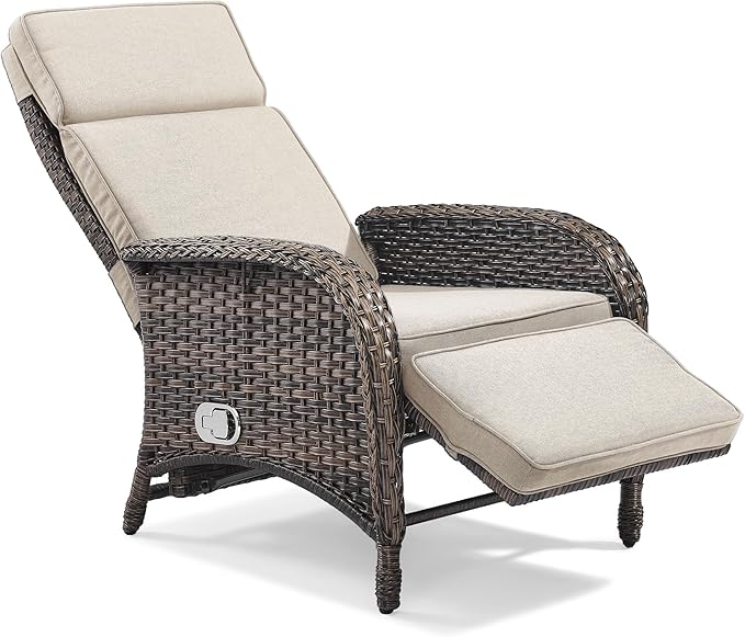Zero Gravity Wicker Patio Recliner Chair - Image 7