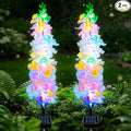 Solar Garden Lights, Delphinium Flowers 2 Pack 40 LEDs, Waterproof Outdoor by MRHEPHAESTUS