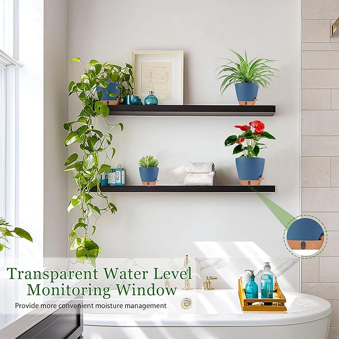 Self Watering Pots for Inoor Ourdoor Plants 8/7/6.5/6/5 Inch Plastic Planters - Image 7