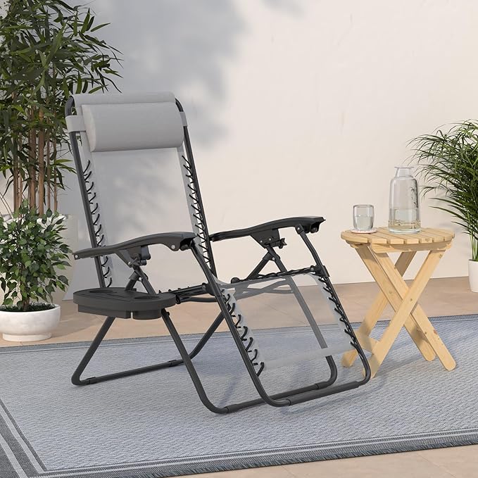 Best Choice Products Set of 2 Adjustable Steel Mesh Zero Gravity Lounge Chair - Image 2