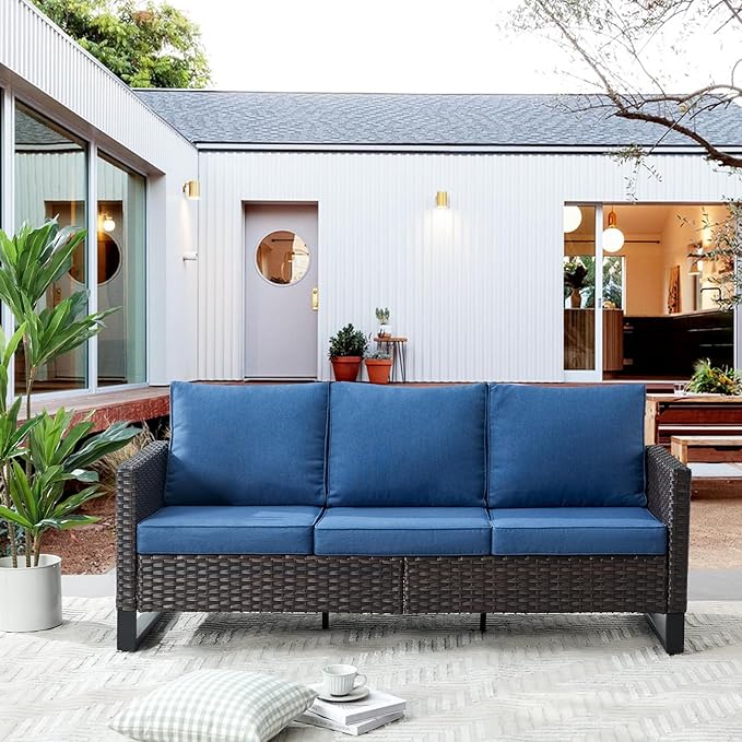 Belord Outdoor Couch Patio Furniture: Wicker Patio Sofa - Image 3