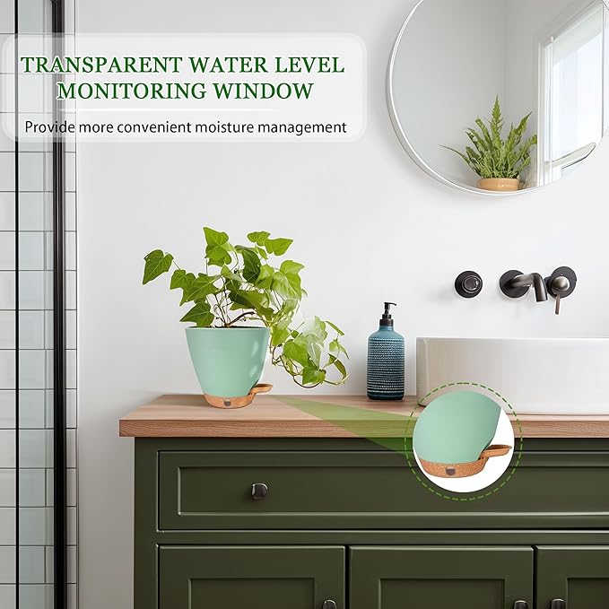 6 Inch Self Watering Pots for Indoor Plants – Small Plastic Planters - Image 8