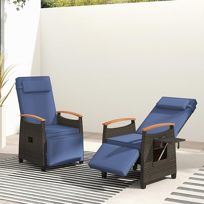 RELAX4LIFE Rattan Outdoor Recliner Chair - Image 8