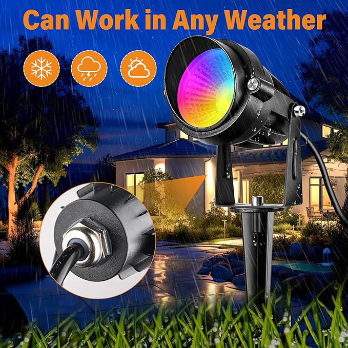 RGBW Low Voltage Landscape Lights, 16 Color Changing Outdoor Landscape Lighting - Image 5