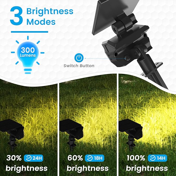 VOLISUN Solar Spotlight Outdoor, IP67 Waterproof Solar Landscape Spot - Image 7
