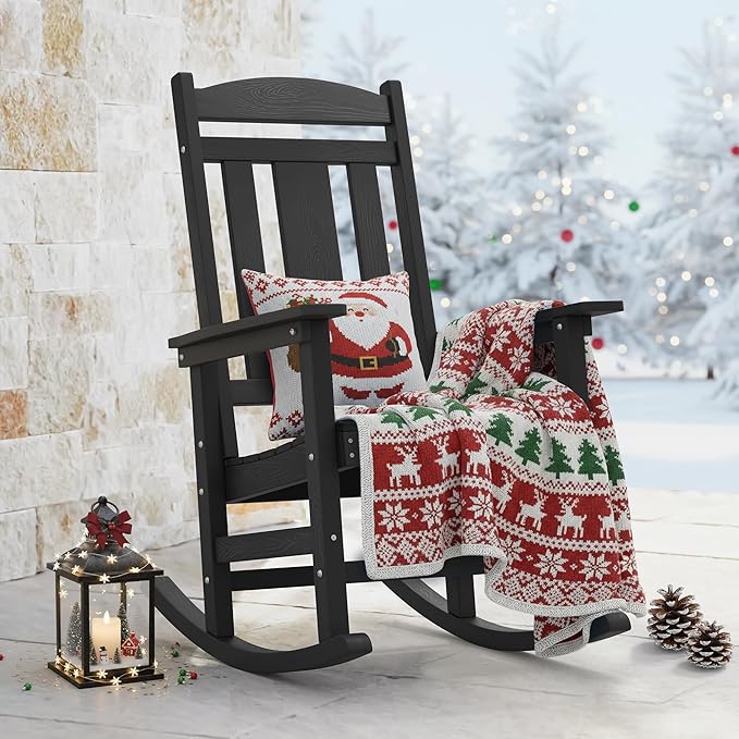 LUE BONA Rocking Chair Outdoor, Weather Resistant Poly Plastic Rocker Chairs by LUEBONA