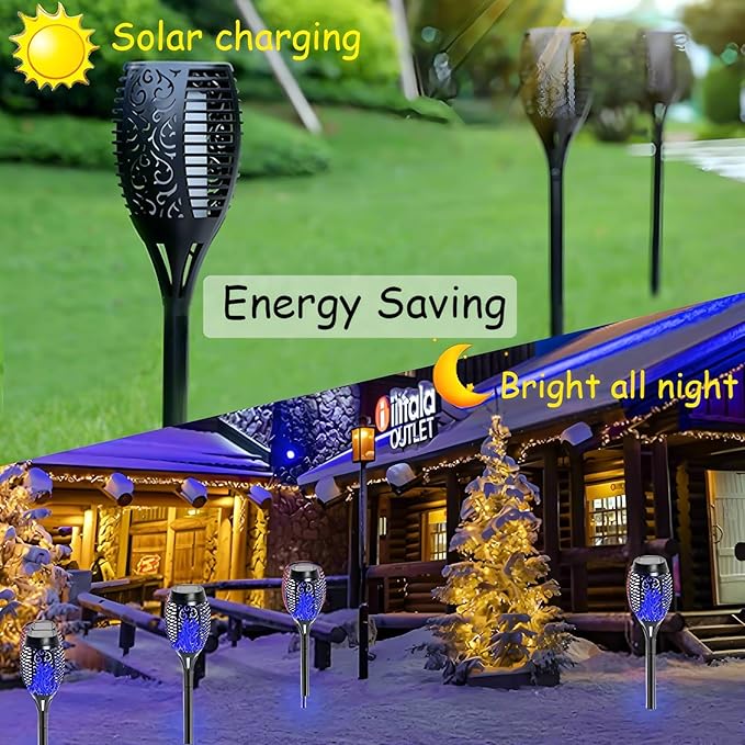 4 Pack Outdoor Solar Flame Light, Solar Lights Outdoor - Image 3