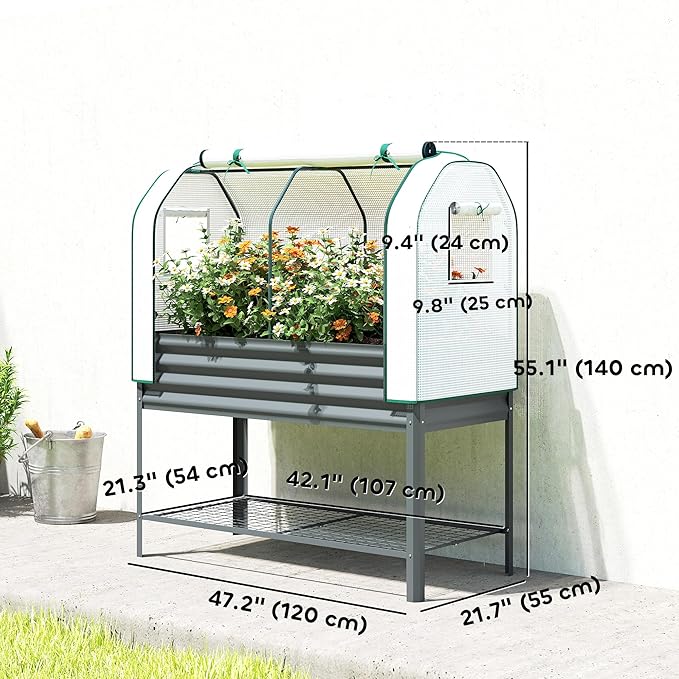 Outsunny Galvanised Raised Garden Bed - Image 7