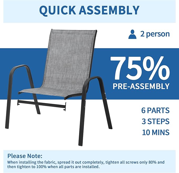 PIZZELLO Patio Chairs Set of 6 - Image 6