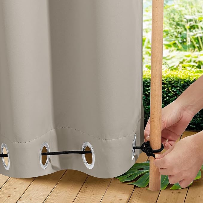 NICETOWN Outdoor Curtains for Patio Waterproof 108 inches Long 2 Panels - Image 4