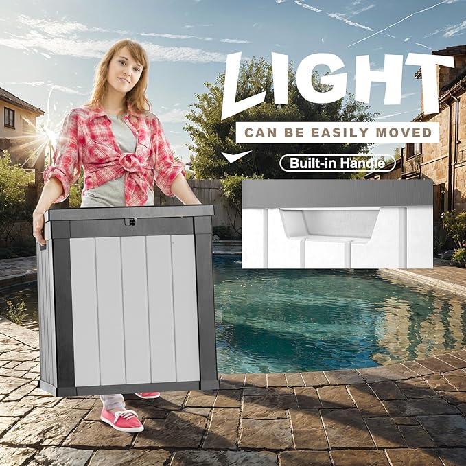 DRATO 51 Gallon Deck Boxes Resin Outdoor Storage Box UV Resistant Outside Deck - Image 6