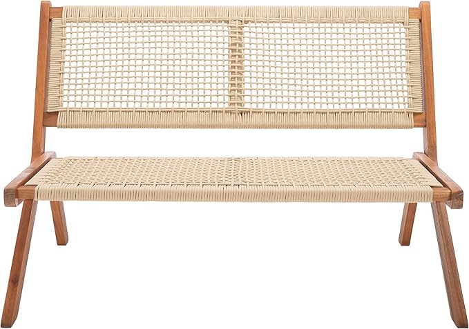 SAFAVIEH Outdoor Collection Kobina Natural Acacia Wood/Natural Rope Foldable by SAFAVIEH