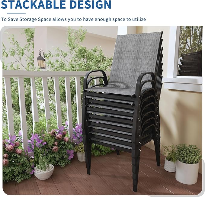 PIZZELLO Patio Chairs Set of 8 - Image 3