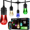 Enbrighten Vintage Outdoor String Lights, 24 RGB Acrylic Bulbs, Weatherproof by Enbrighten