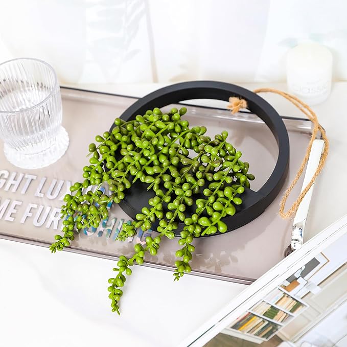 Floweroyal 2pcs Artificial Succulents Hanging Plants 12.2'' Fake String of - Image 8