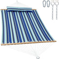 2 Person 12FT Hammocks for Outside, Double Quilted Fabric Outdoor Hammock by GafeteOutdoorLiving
