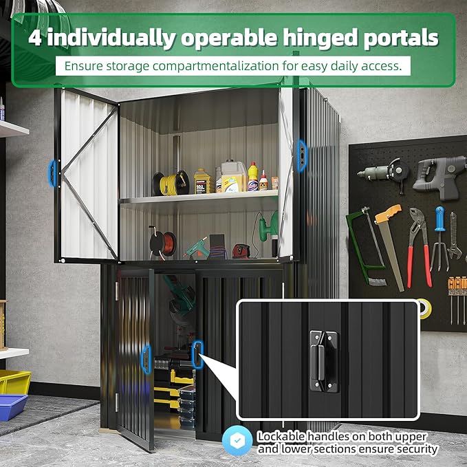 AECOJOY Large Outdoor Storage Cabinet Waterproof - Image 4
