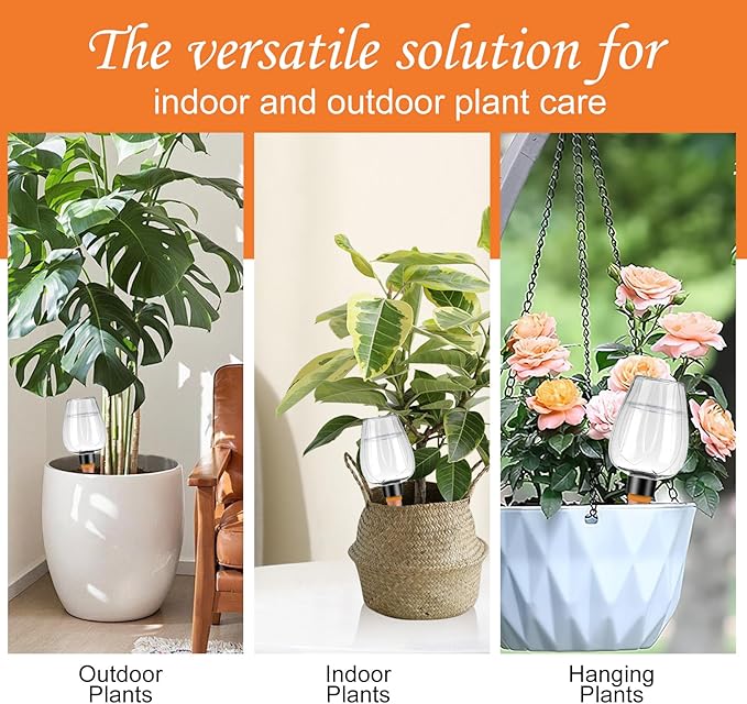 8 Pcs Plant Watering Globes Self Watering Planter Insert Plants Top Fill Water - Image 6