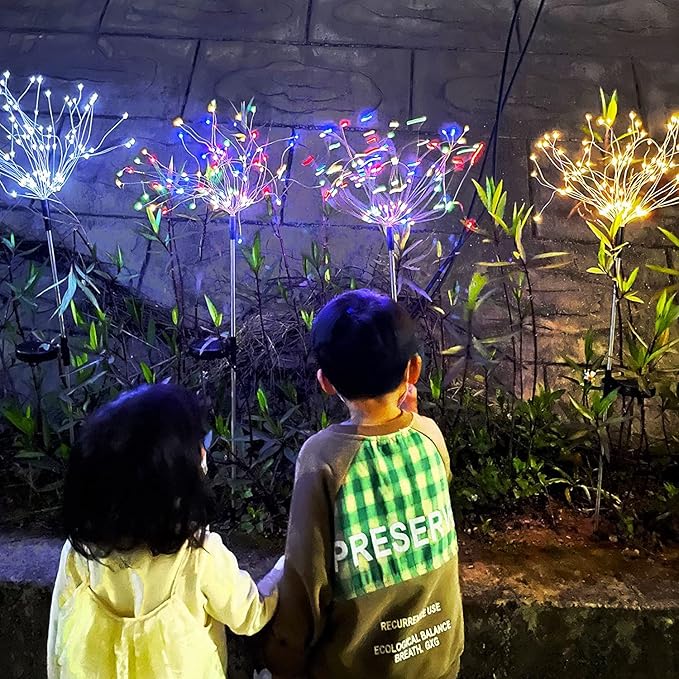 JJGoo Solar Firework Lights, 2 Pack 180 LEDs 2 Lighting Modes Solar Lights - Image 7
