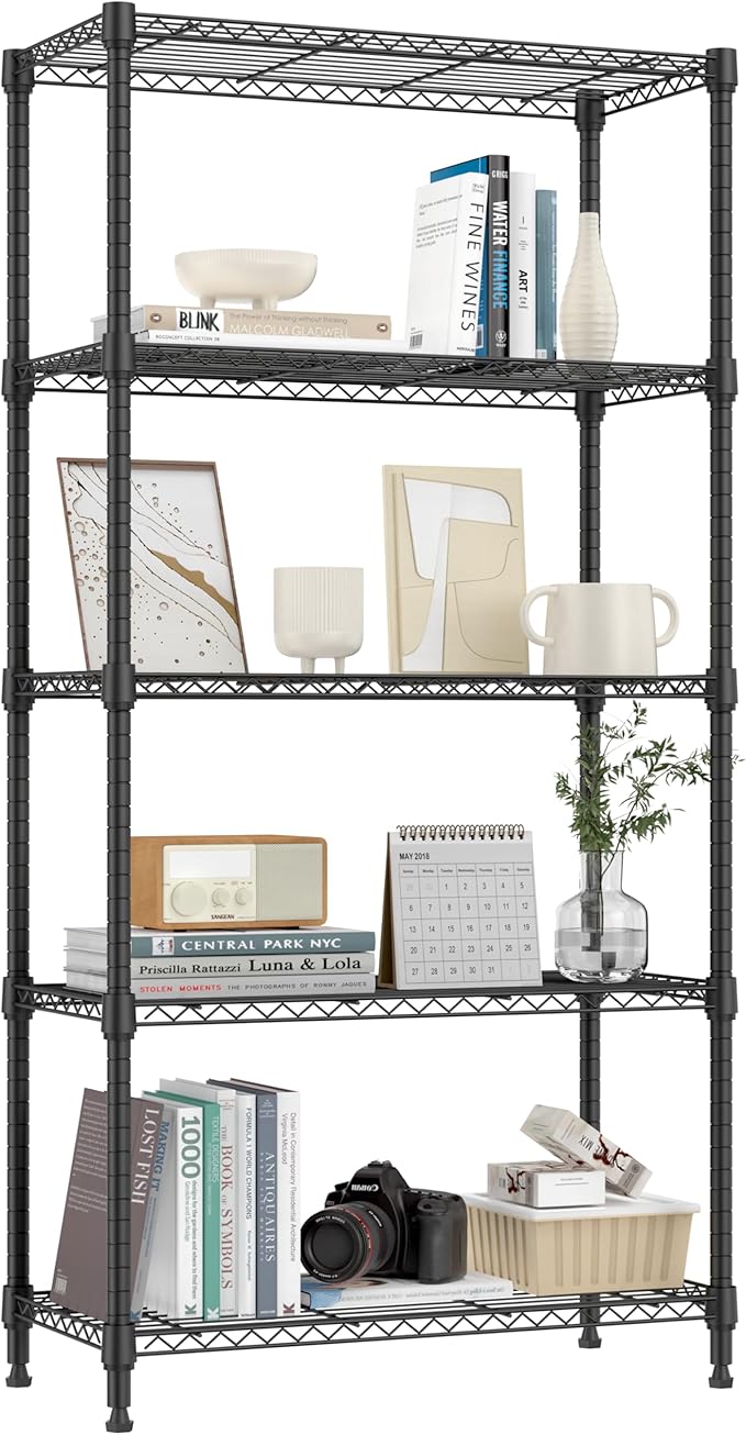 1250 lbs 5 Tier Shelf Metal Storage Shelves Shelving Wire Rack Heavy Duty by MEIGAOPLASTICANDMETALHKCOLIMITED
