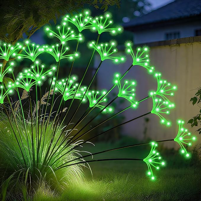 JJGoo Solar Garden Lights, New Upgraded 2 Pack Solar Swaying Starburst Light by JJGoo