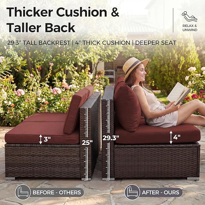 NICESOUL 7 Piece Outdoor Sofa Sectional - Image 7
