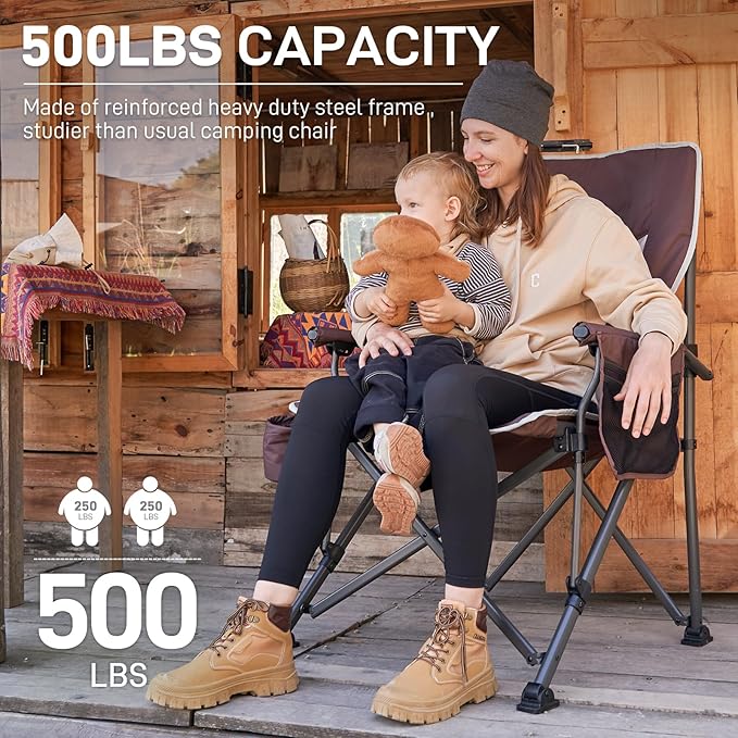 EVER ADVANCED Oversized Folding Camping Chair, - Image 6