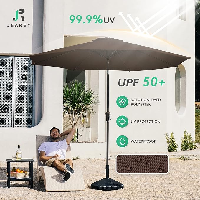 JEAREY 9FT Outdoor Patio Umbrella Outdoor Table Umbrella - Image 3
