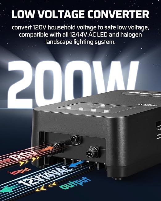 DEWENWILS 200W Low Voltage Landscape Transformer - Image 4