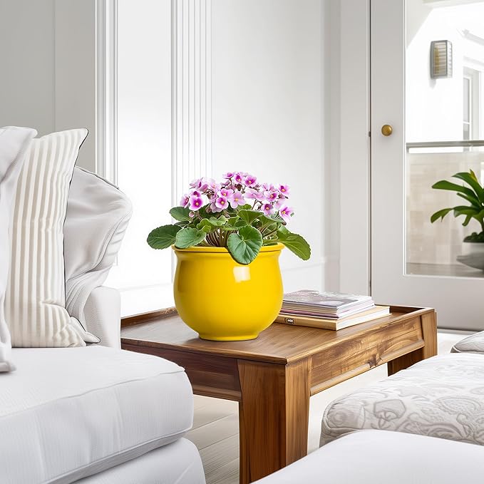 Ceramic Self Watering Planters, 6 Inch African Violet Pots - Image 6