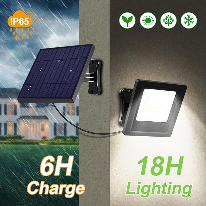 Solar Lights Outdoor Bright Solar Flood Lights 4400mAh 5500K Dusk to Dawn Led - Image 3