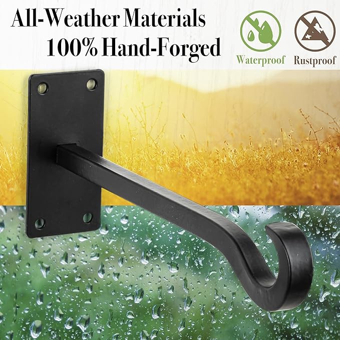 Qiang Ni Bird Feeder Hanger: 8-Inch Wall-Mounted Plant Bracket Outdoor - Image 6