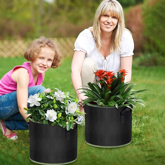 5 Gallon Grow Bags-3 Pack, Thickened Nonwoven Fabric Aeration Planter Bags - Image 7