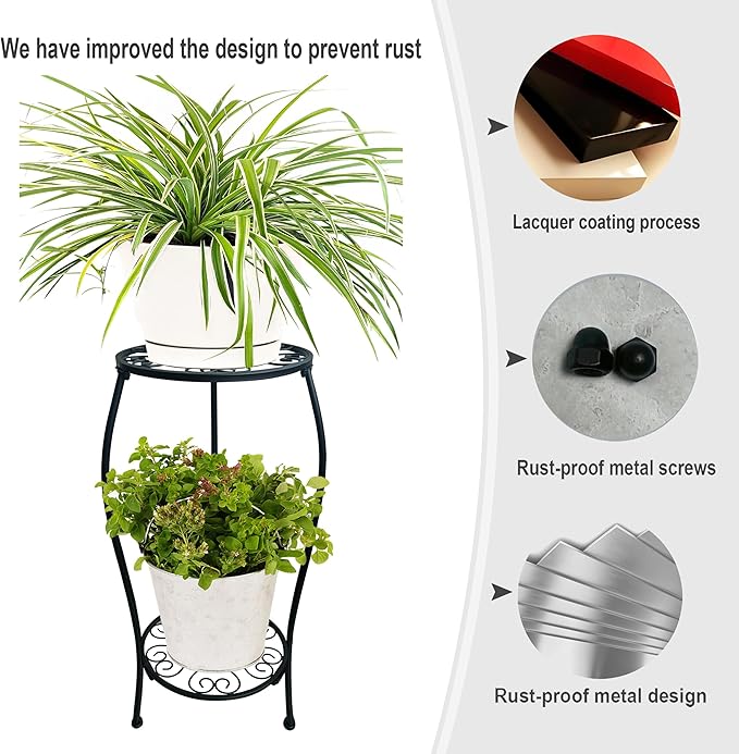 2 Pack 25.2 inch Metal Plant Stand Rack - Image 4