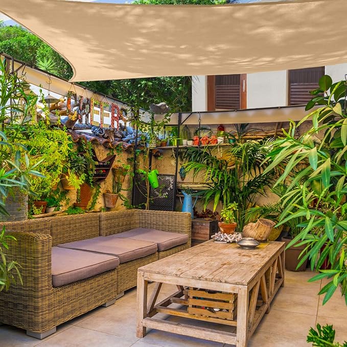 AsterOutdoor Sun Shade Sail Rectangle 16' x 20' UV Block Canopy - Image 9