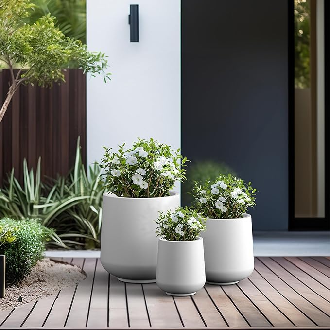 Kante 15.3"+11.6"+8.2" Dia Round Concrete Planter, Large Outdoor Indoor Planter - Image 6