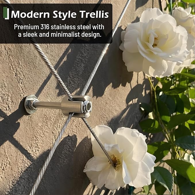Wire Trellis for Climbing Plants Outdoor, 20-Set Wall Wire Trellis Kit - Image 2