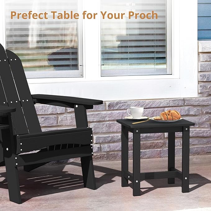 LUE BONA Outdoor Side Table, HDPS Small Outdoor Adirondack Side Tables - Image 4