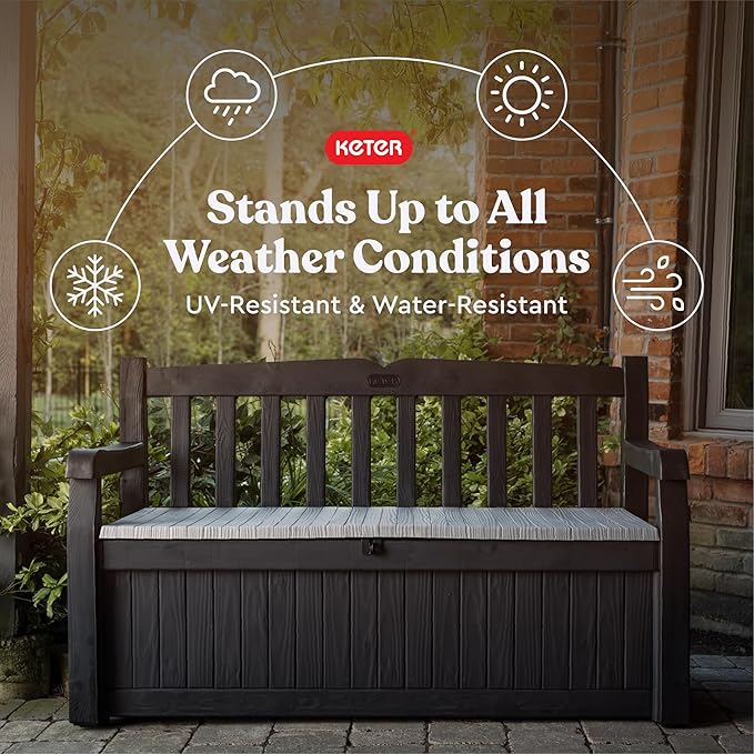Keter Solana 70 Gallon Storage Bench Deck Box - Image 4