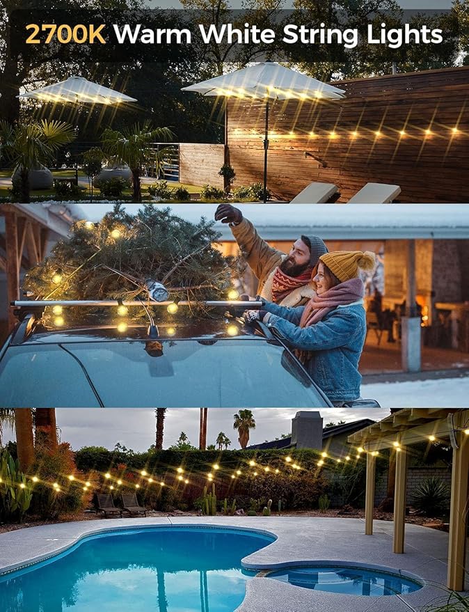 XMCOSY+ Outdoor String Lights, Smart Patio Lights 100Ft Dimmable Outdoor Lights - Image 7