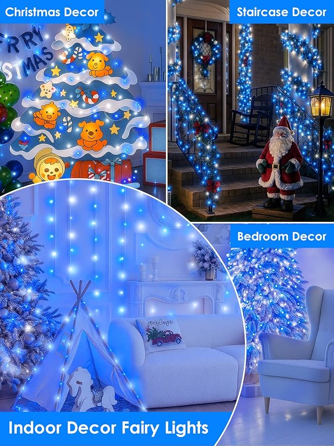 66Ft 200 LED Fairy Lights Plug in, Waterproof String Lights Outdoor & Indoor 8 - Image 6
