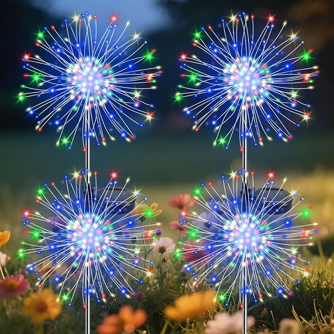 Garden Outdoor Lights, 4 Pack 120 LED Solar Garden Lights Fairy Lights Outdoor by Slyuexu