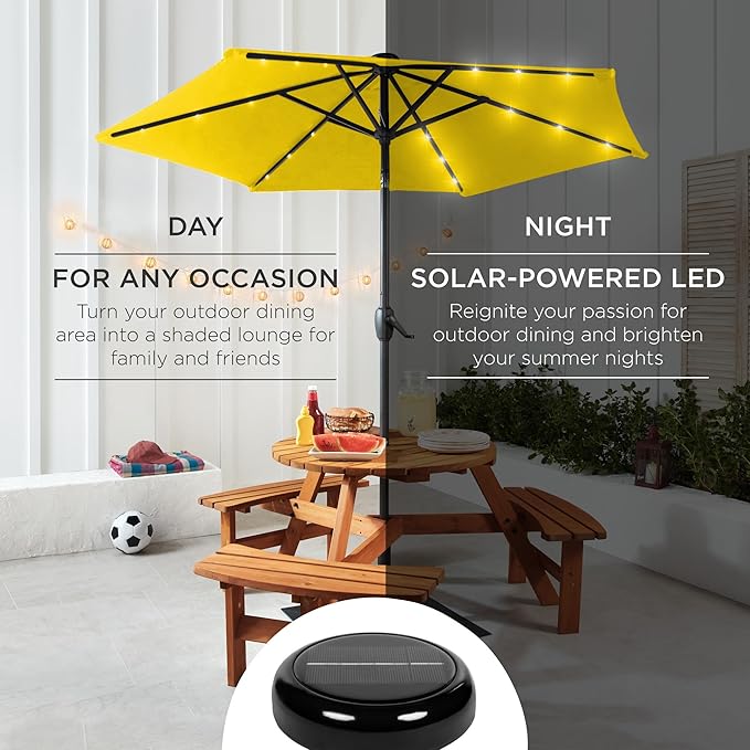 Best Choice Products 7.5ft Outdoor Solar Market Table Patio Umbrella - Image 3
