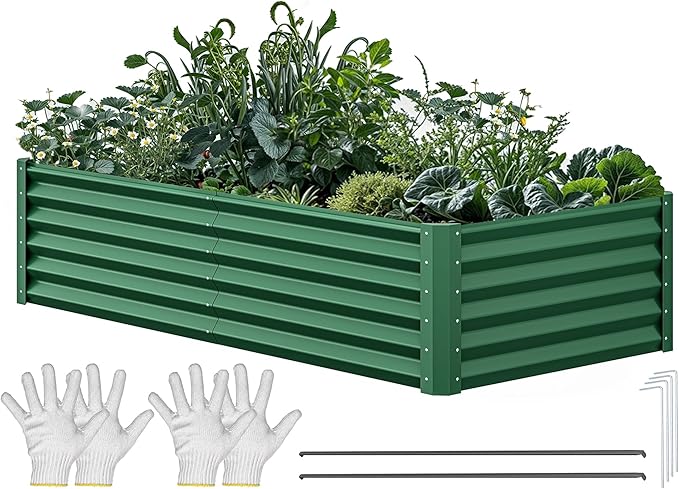 YITAHOME 6x3x1.5 2pcs Large Raised Garden Bed Kit, Galvanized Metal Planter Box - Image 2