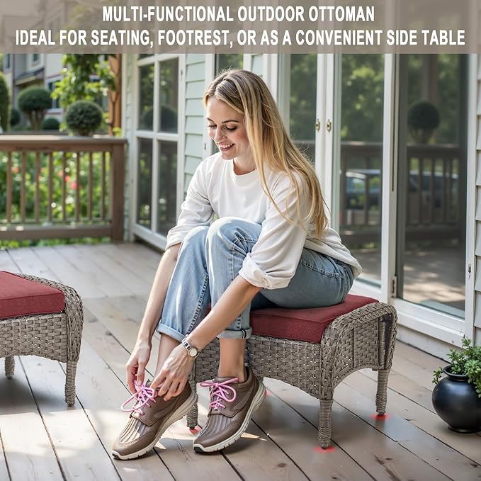 Belord Outdoor Ottomans for Patio Foot Rest - Image 4