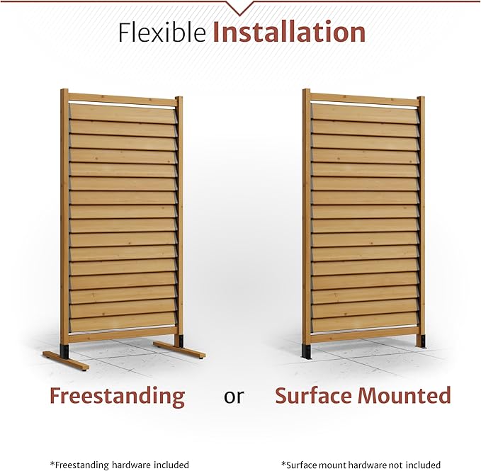 6.1ft H x 3.1ft W Freestanding or Surface Mount Enclo Solara Louvered Screen - Image 5
