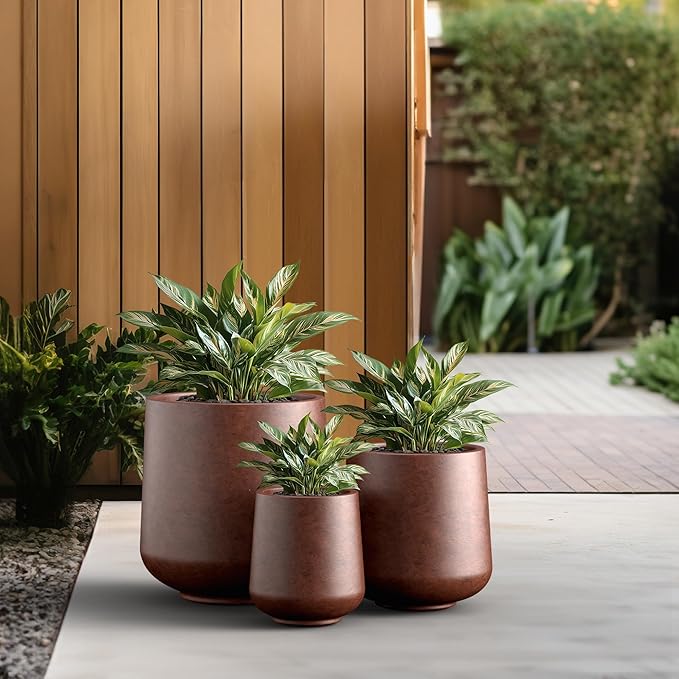 Kante 15.3"+11.6"+8.2" Dia Round Concrete Planter, Large Outdoor Indoor Planter - Image 5