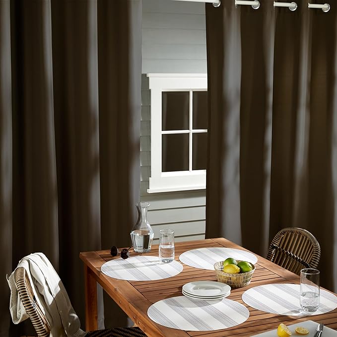 TOWN & COUNTRY BASICS Cabana Solid Heavyweight Indoor Outdoor Curtains - Image 6
